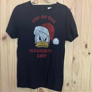 Disney Donald Duck “top of the naughty list” navy blue t’shirt